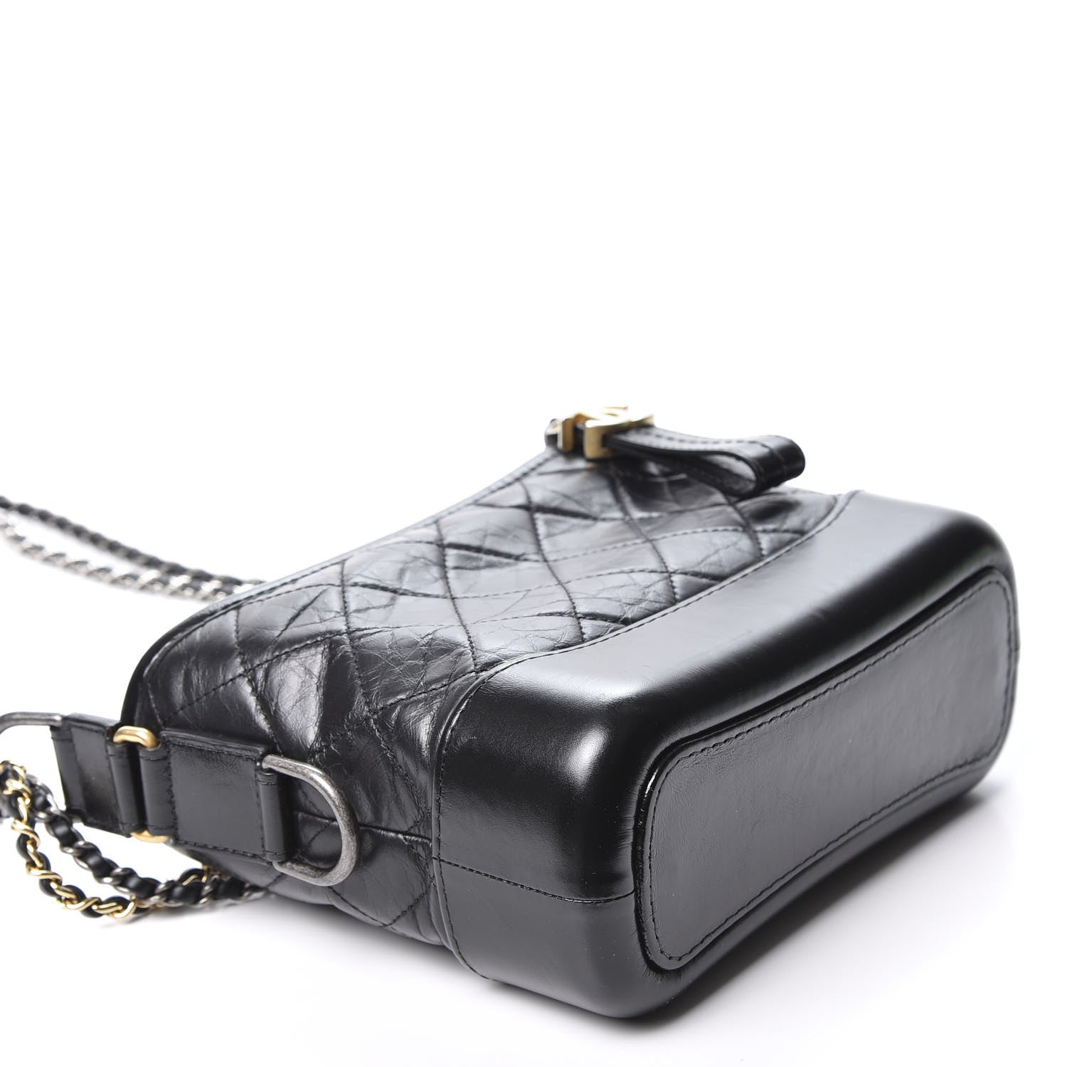 Chanel Aged Calfskin Quilted Small Gabrielle Hobo Black 3 of 10