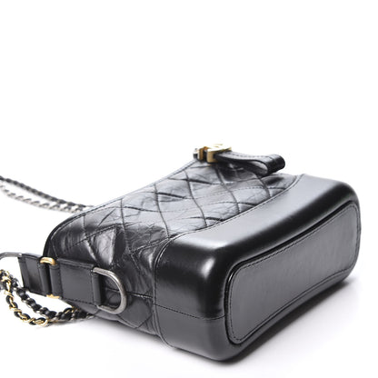 Chanel Aged Calfskin Quilted Small Gabrielle Hobo Black 3 of 10