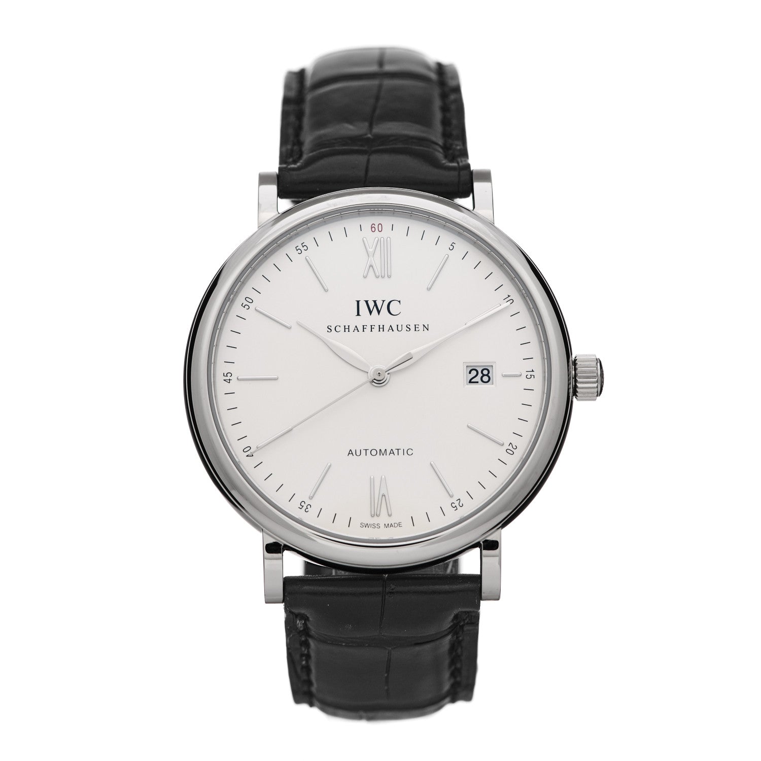 IWC Stainless Steel Alligator 40mm Portofino Automatic Watch IW356501 1 of 6