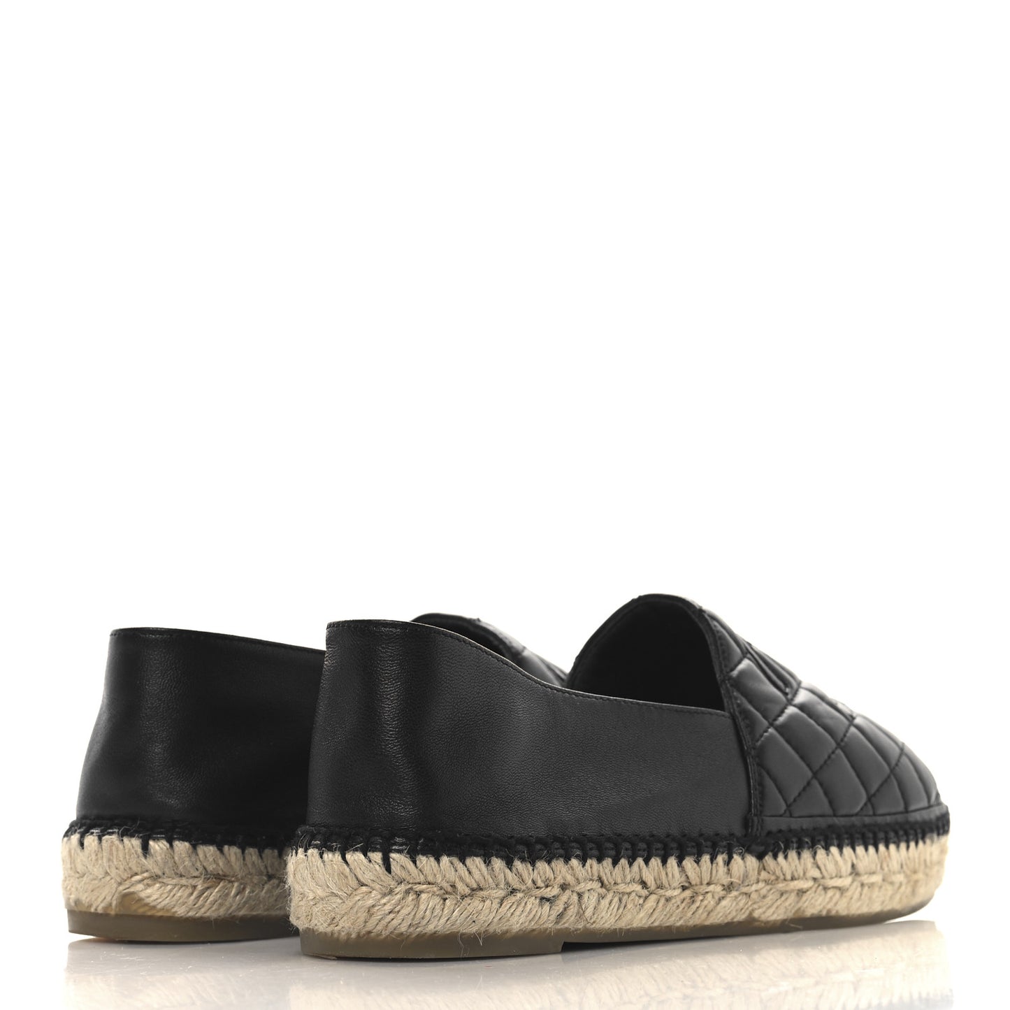 Lambskin Quilted CC Espadrilles 39 Black
