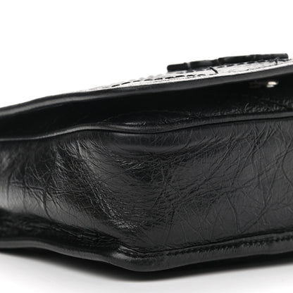 Saint Laurent Crinkled Calfskin Matelasse Monogram Niki Chain Wallet Black 11 of 12