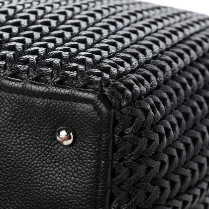 Chanel Calfskin Braided CC Tote Black 11 of 11