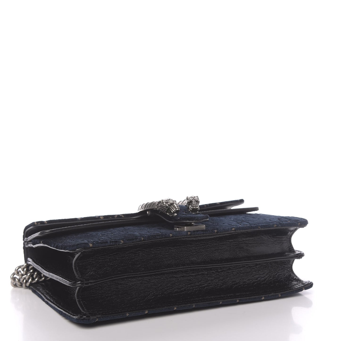 Velvet Skipper GG Monogram Small Dionysus Shoulder Bag Blue Beige Black