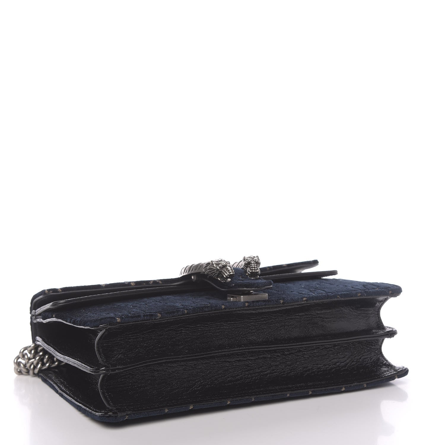 Gucci Velvet Skipper GG Monogram Small Dionysus Shoulder Bag Blue Beige Black 5 of 11