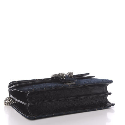 Gucci Velvet Skipper GG Monogram Small Dionysus Shoulder Bag Blue Beige Black 5 of 11