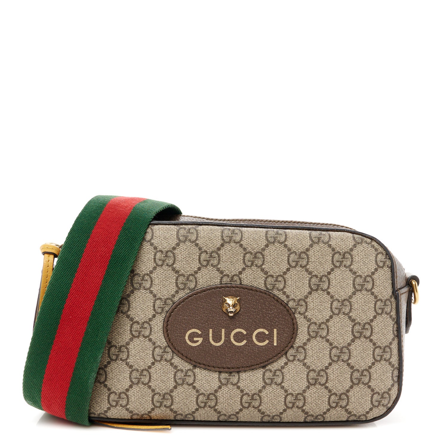 Gucci GG Supreme Monogram Web Neo Vintage Shoulder Bag Beige New Acero Crop 1 of 11