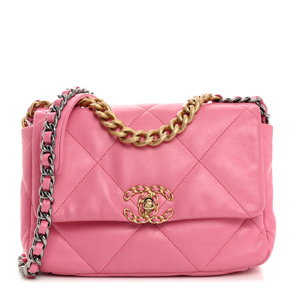 Chanel Lambskin Quilted Medium Chanel 19 Flap Pink 1 of 11