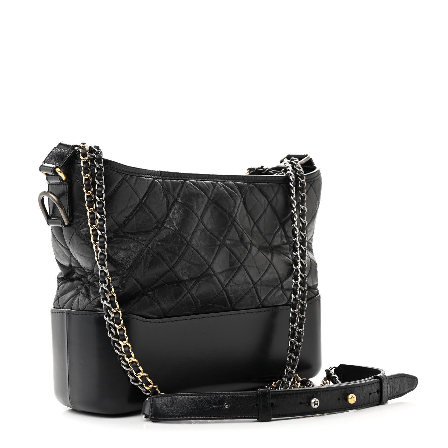 Chanel Aged Calfskin Quilted Medium Gabrielle Hobo Black 2 of 17