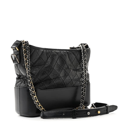 Chanel Aged Calfskin Quilted Medium Gabrielle Hobo Black 2 of 17