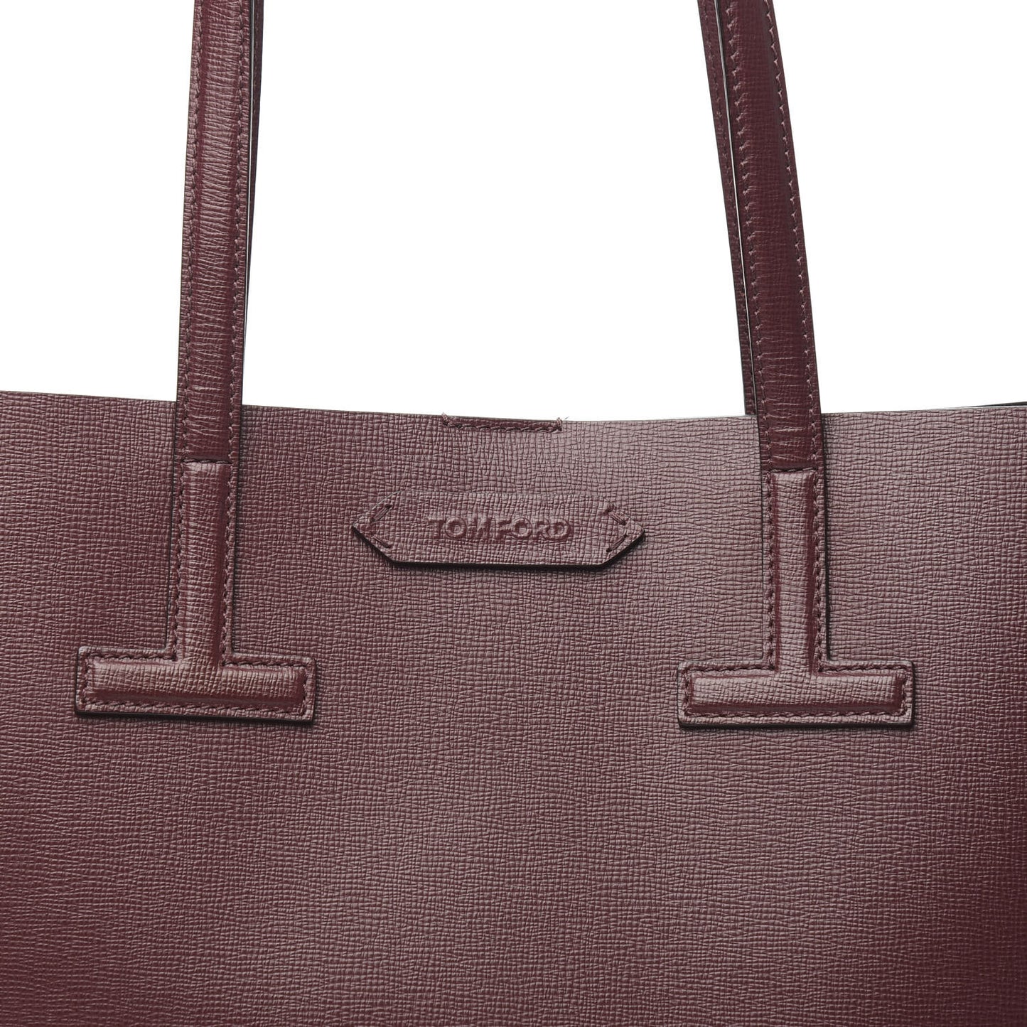 Grained Calfskin Small T Tote Bordeaux