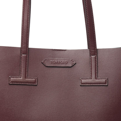Tom Ford Grained Calfskin Small T Tote Bordeaux 9 of 9