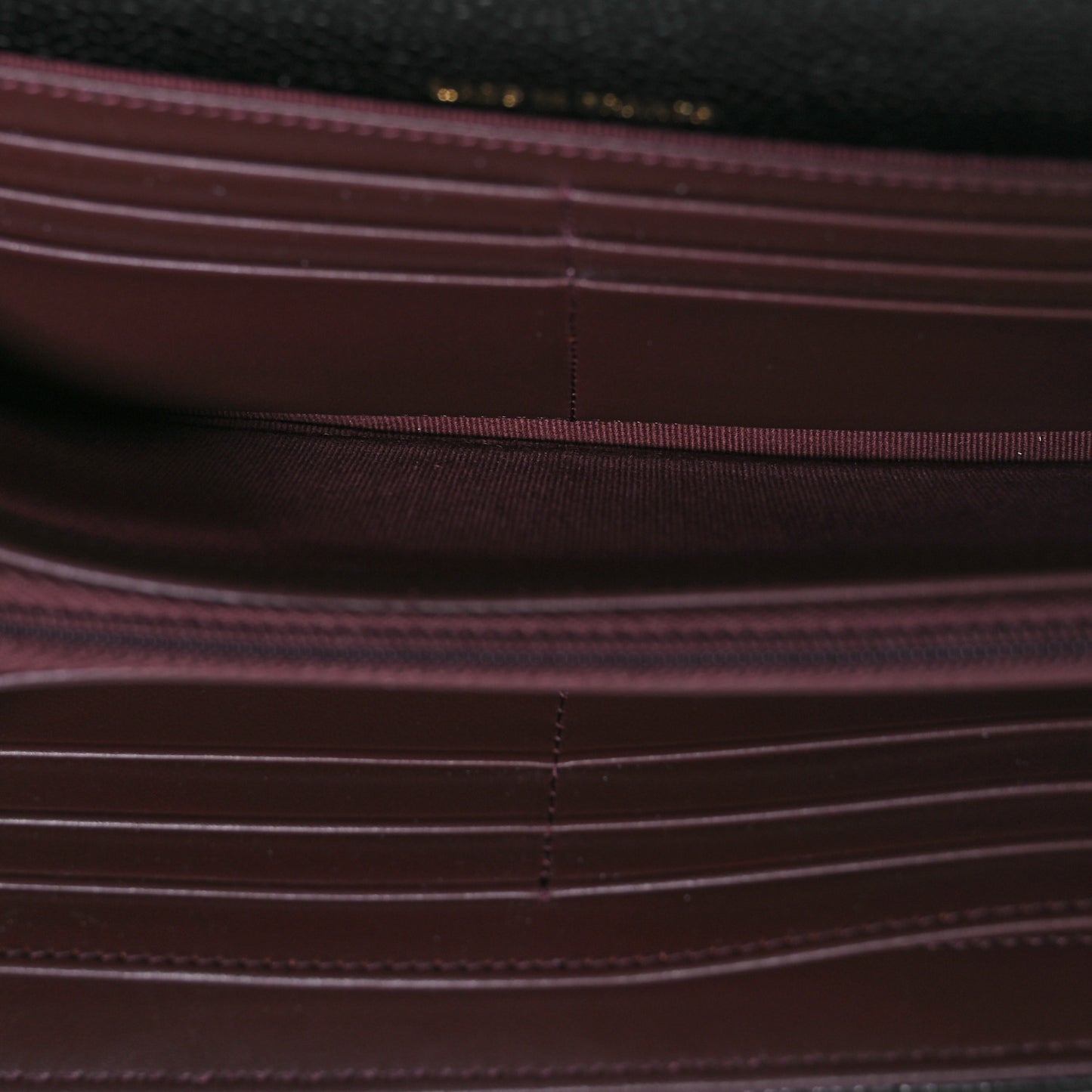 Caviar Quilted Large Gusset Flap Wallet Black