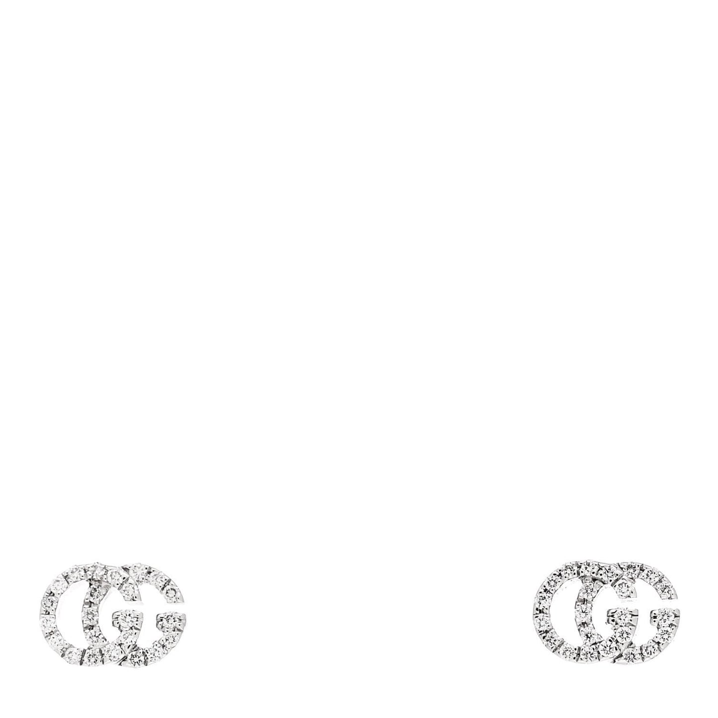 18K White Gold Diamond Mini Running G Earrings