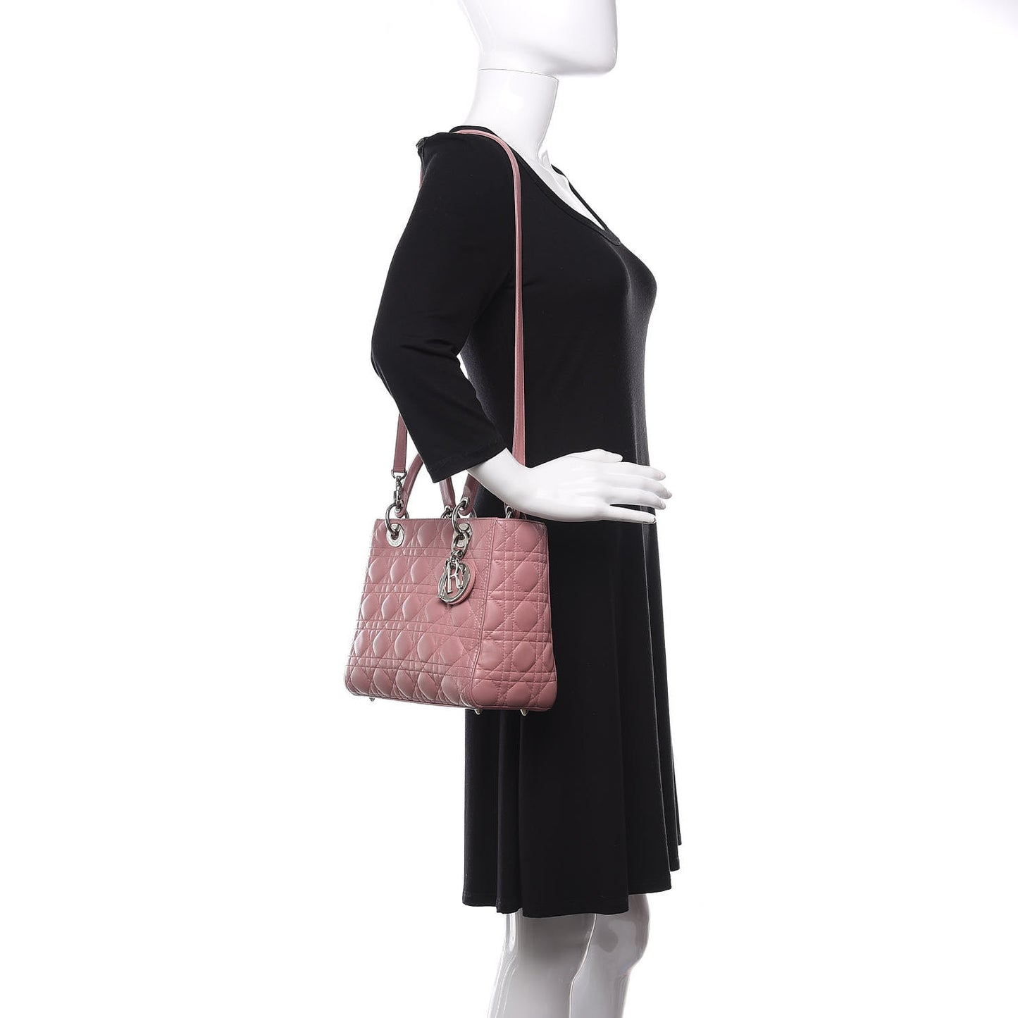 Lambskin Cannage Medium Lady Dior Pink