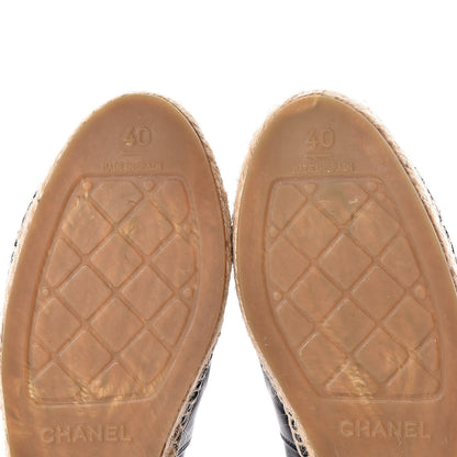 Chanel Lambskin CC Espadrilles 40 Black 10 of 12