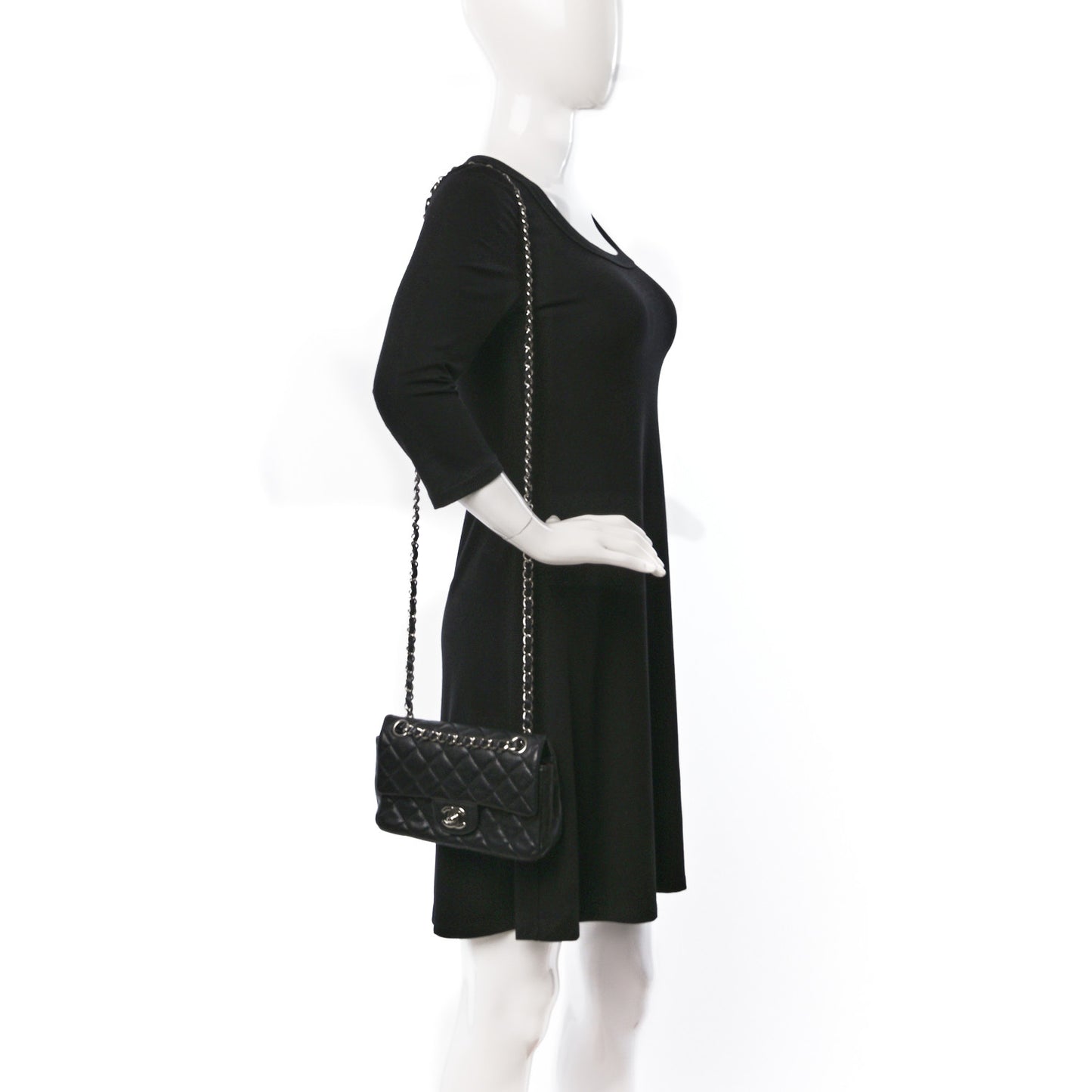 Caviar Quilted Mini Rectangular Flap Black