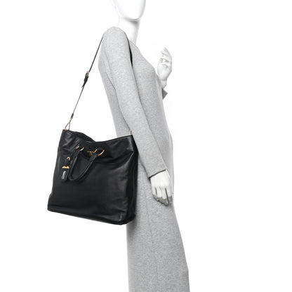 Prada Soft Calf Shopping Tote Black 2 of 10