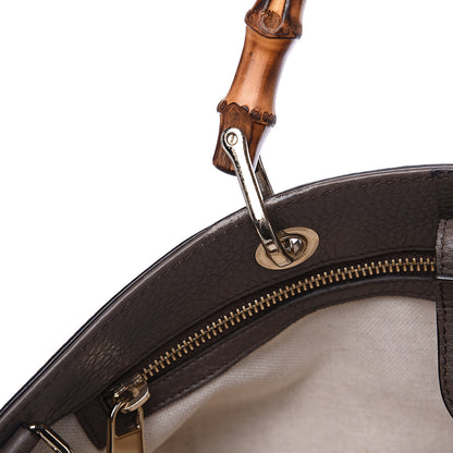 Gucci Calfskin Large Bamboo Shopper Tote Grey Field 12 of 12
