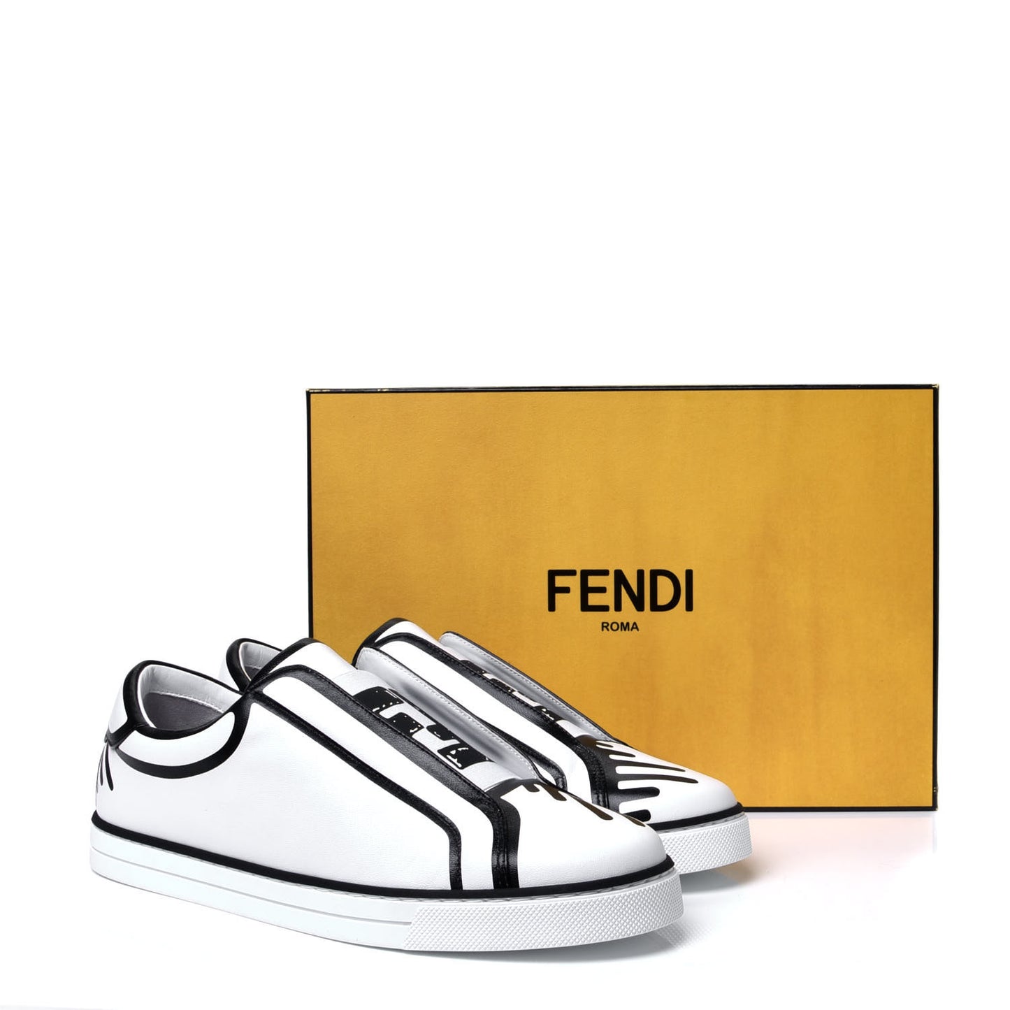 X JOSHUA VIDES Nappa Rockoclick Slip On Sneakers 38.5 Snow White Black