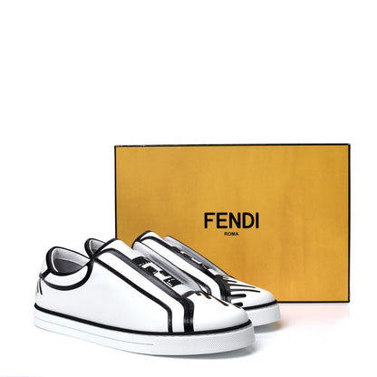 Fendi X JOSHUA VIDES Nappa Rockoclick Slip On Sneakers 38.5 Snow White Black 11 of 11