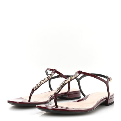 Gucci Patent Signoria Thong Sandals 38.5 Rosso Ancora 4 of 9