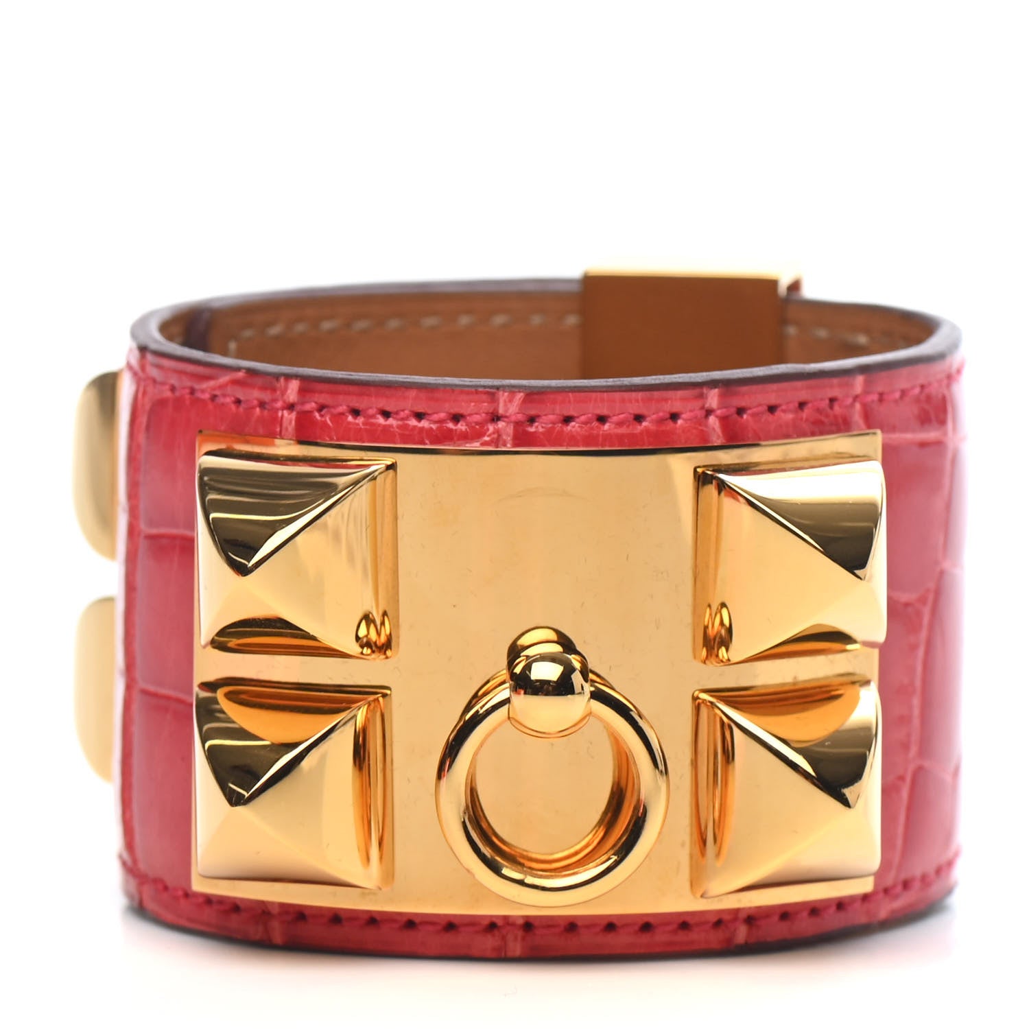 Hermes Shiny Alligator Collier De Chien CDC Bracelet S Bougainvillea 1 of 4