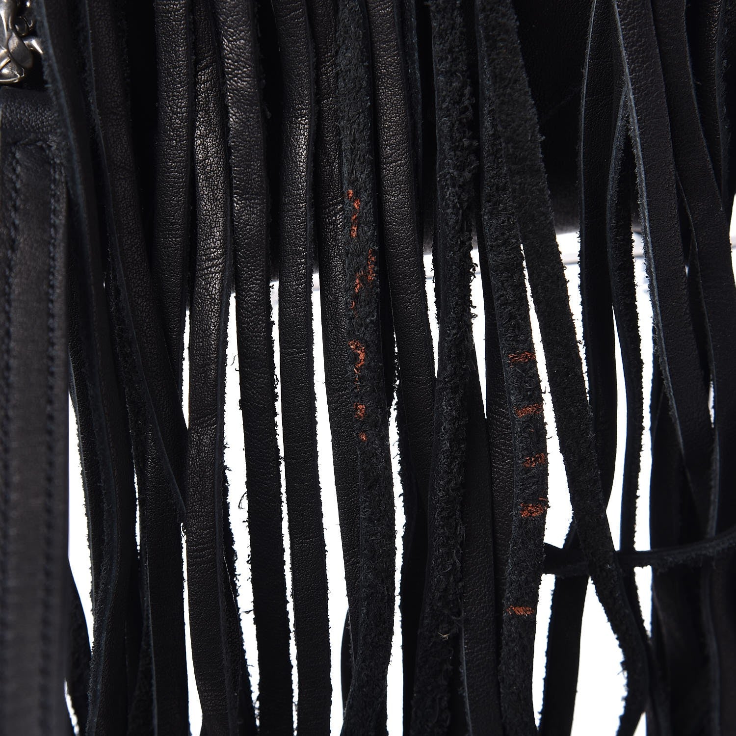 Saint Laurent Calfskin Small Monogram Fringe Bucket Bag Black 9 of 9