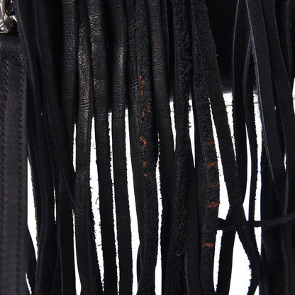 Saint Laurent Calfskin Small Monogram Fringe Bucket Bag Black 9 of 9