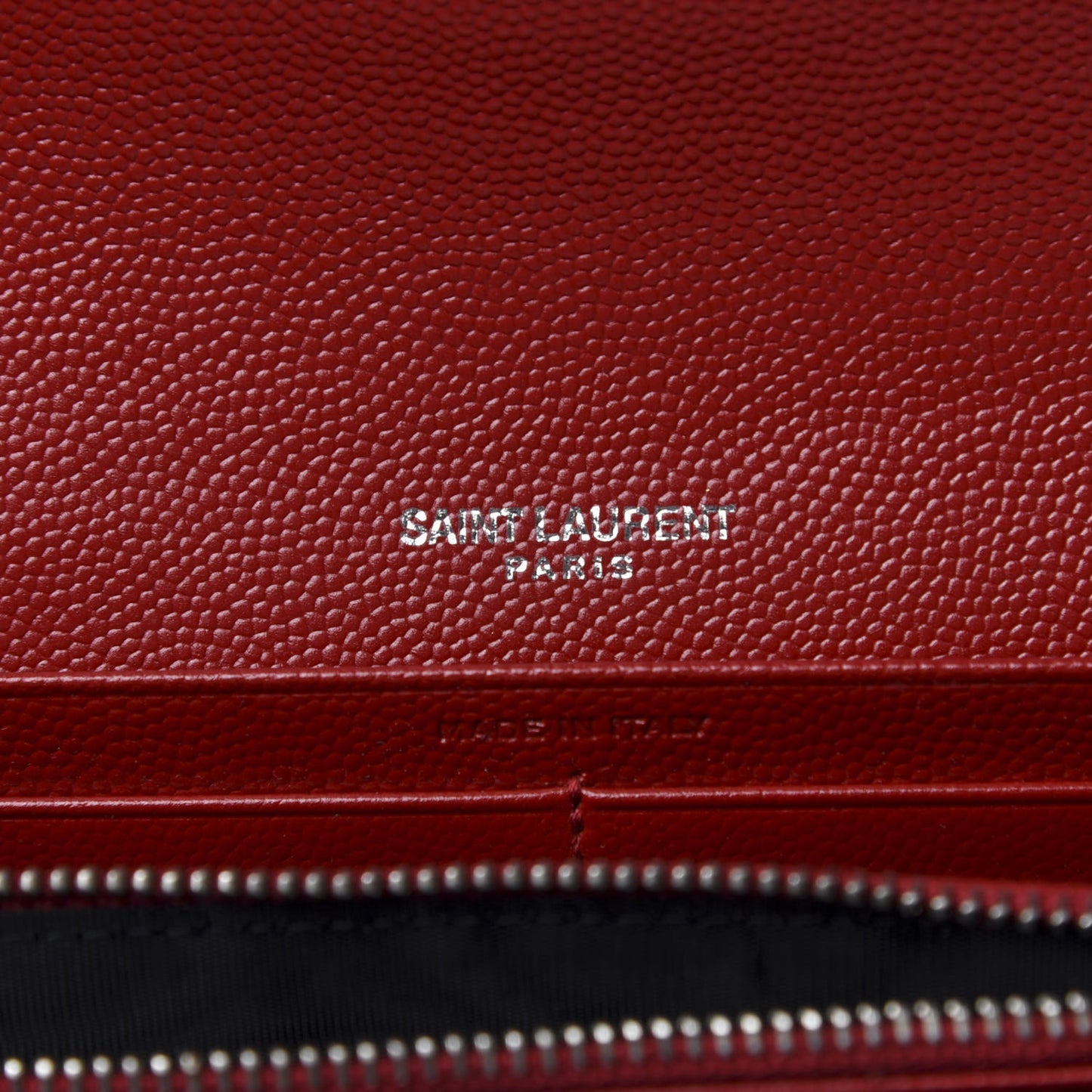 Grain De Poudre Matelasse Chevron Monogram Flap Wallet Rouge Eros