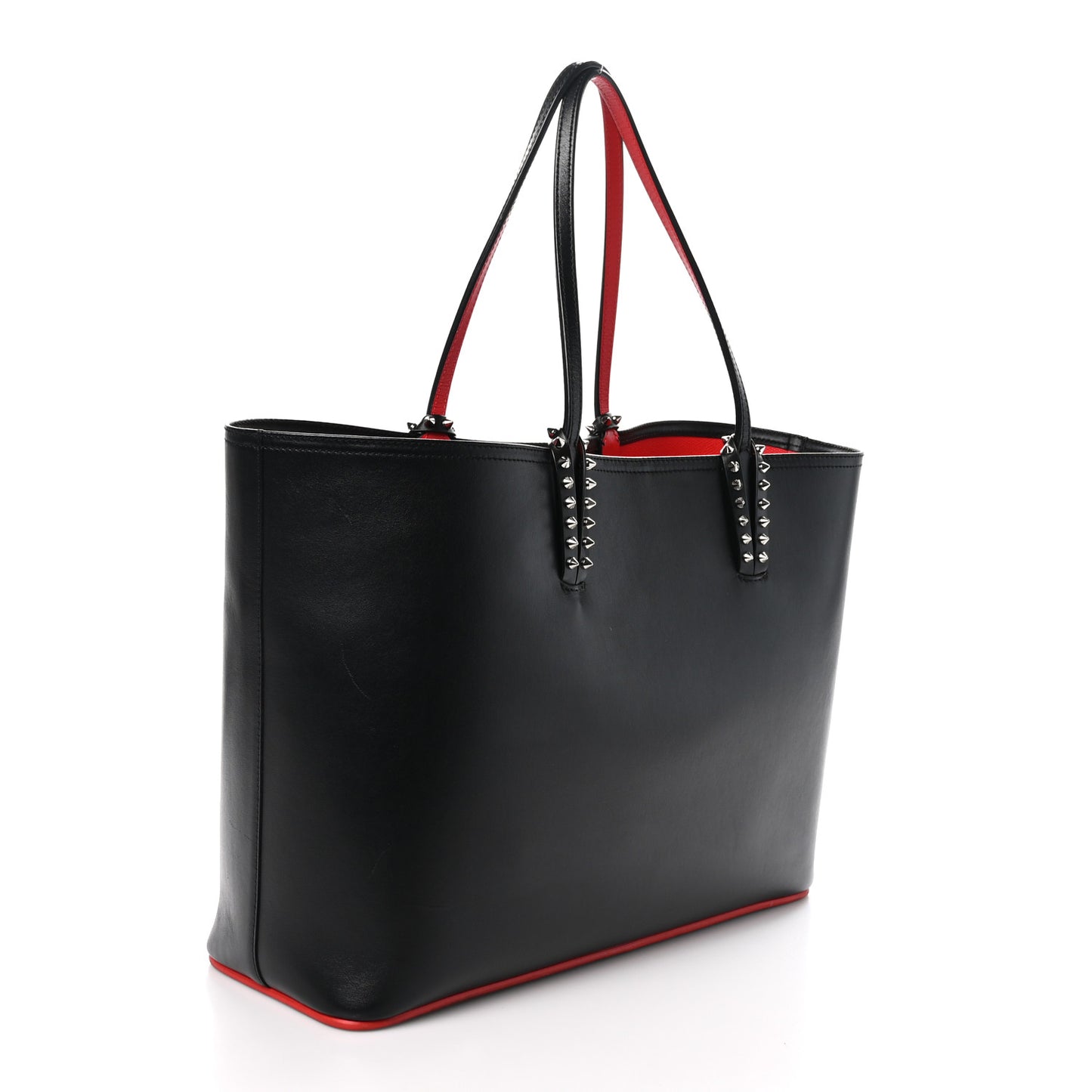 Calfskin Loubitag Spikes East West Cabata Love Tote Black
