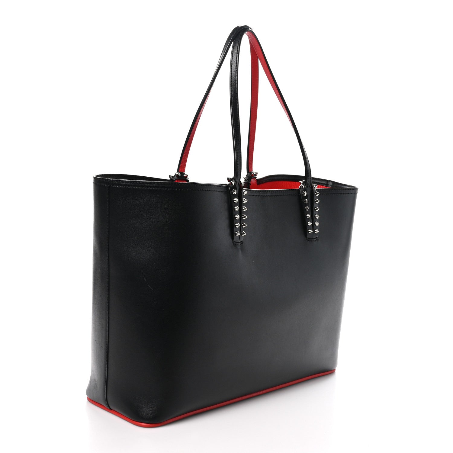 Christian Louboutin Calfskin Loubitag Spikes East West Cabata Love Tote Black 4 of 12