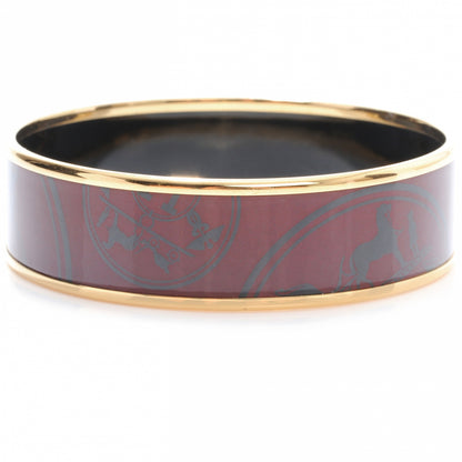 Hermes Enamel Printed Ex Libris Wide Bracelet 65 1 of 7