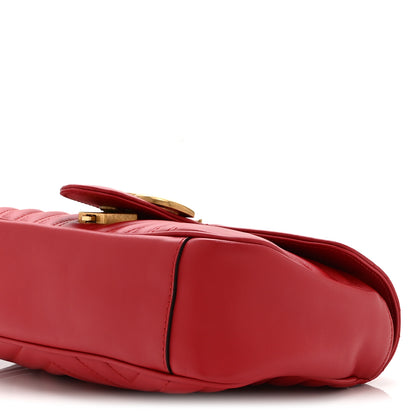 Gucci Calfskin Matelasse Small GG Marmont Shoulder Bag Hibiscus Red 11 of 11