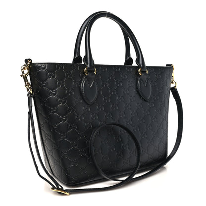 Gucci Guccissima Small Zippered Bucket Tote Black 2 of 9
