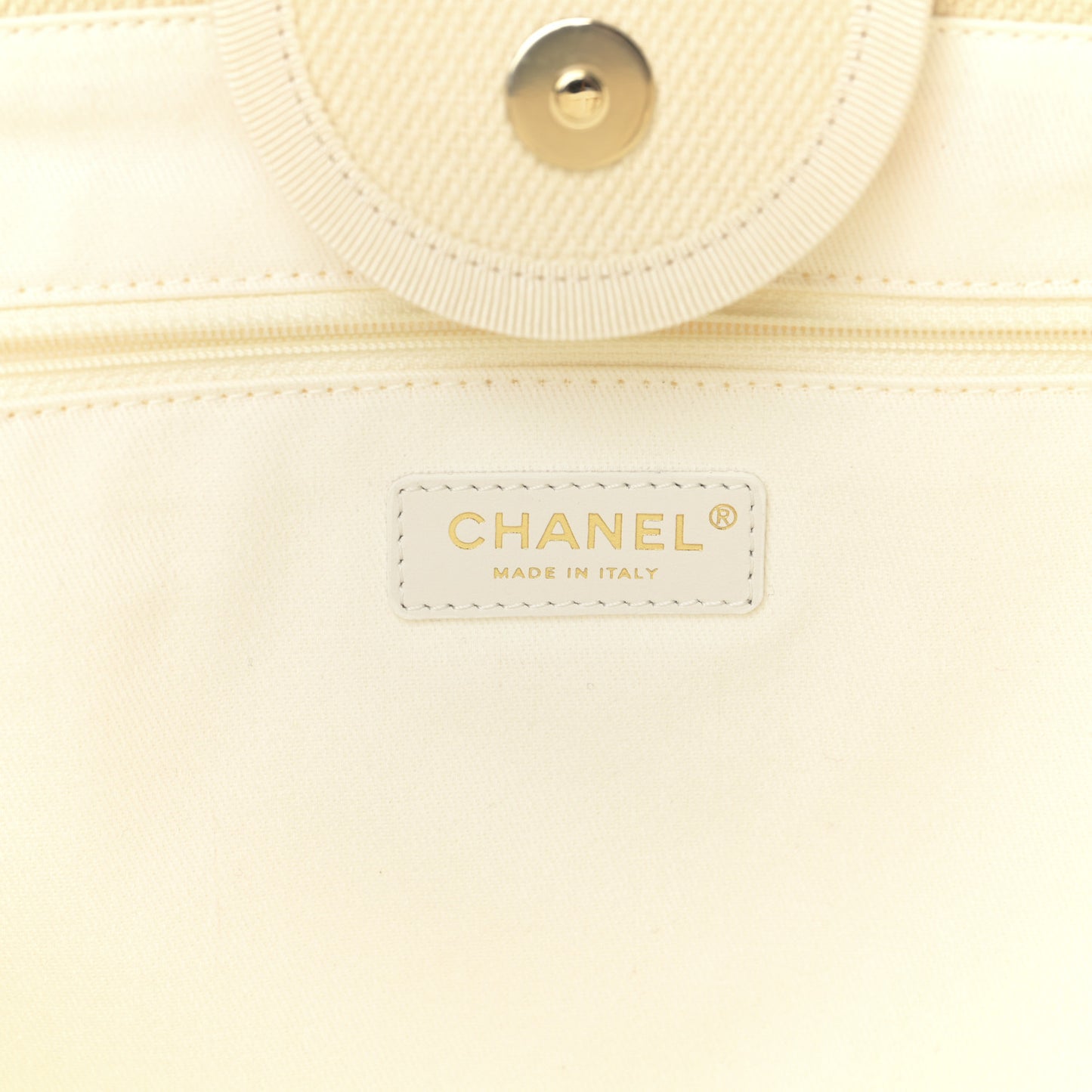 Canvas Pearl Medium Deauville Tote Ecru Beige