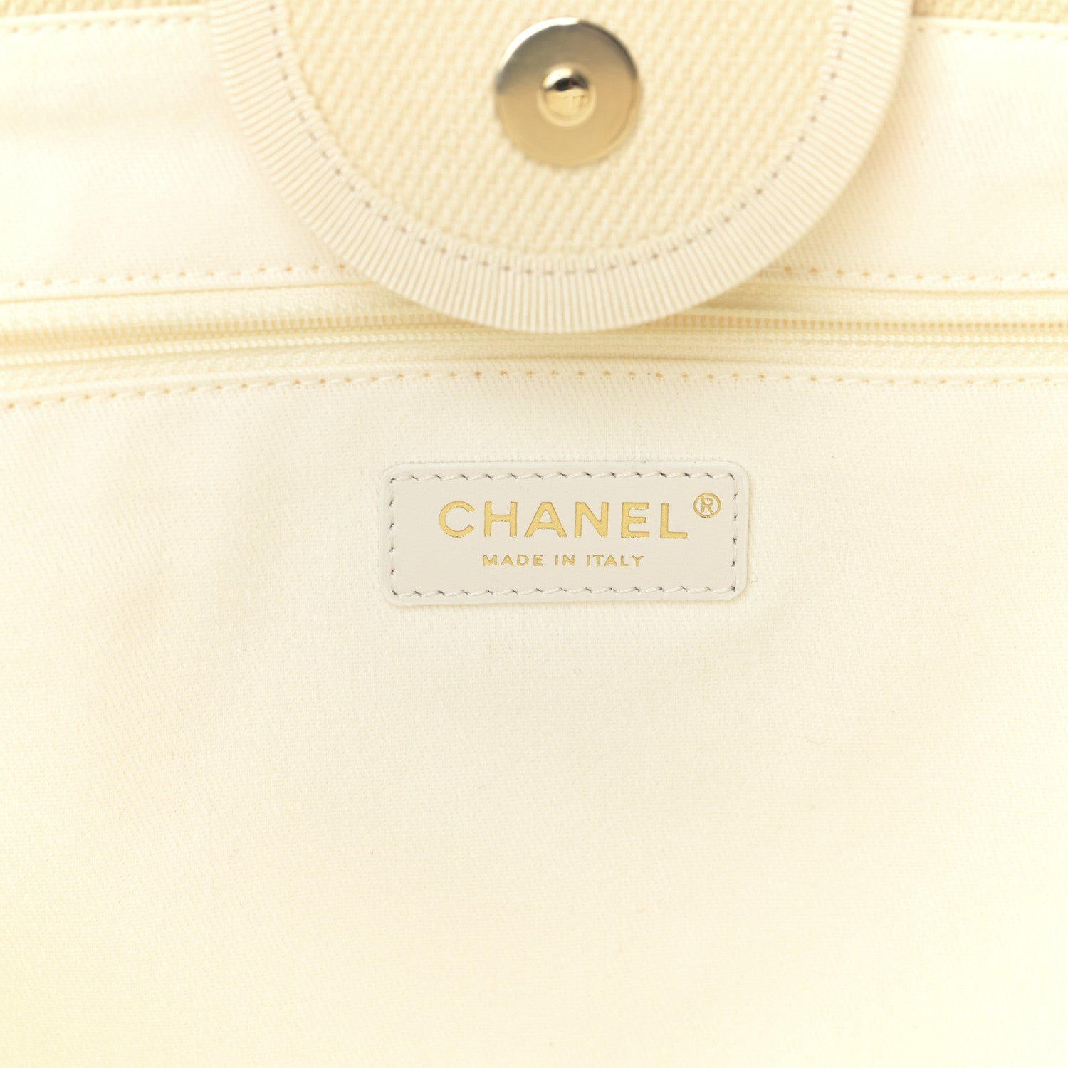 Chanel Canvas Pearl Medium Deauville Tote Ecru Beige 6 of 9