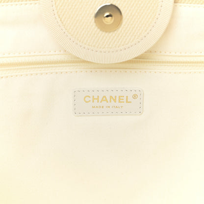 Chanel Canvas Pearl Medium Deauville Tote Ecru Beige 6 of 9