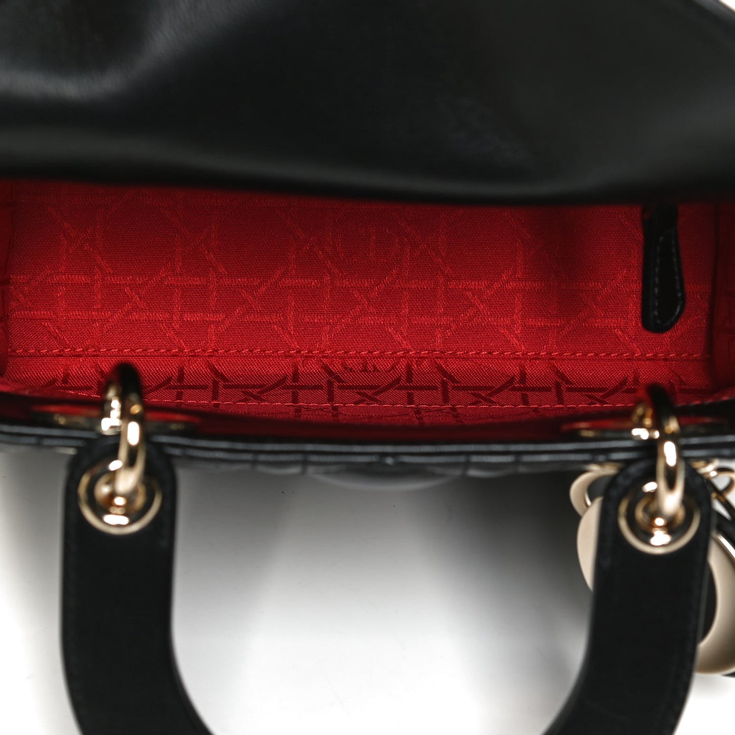 Lambskin Cannage Small Lucky Badges My Lady Dior Black