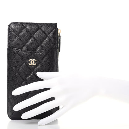 Chanel Caviar Quilted Classic Flat Wallet Pouch Black 2 of 8