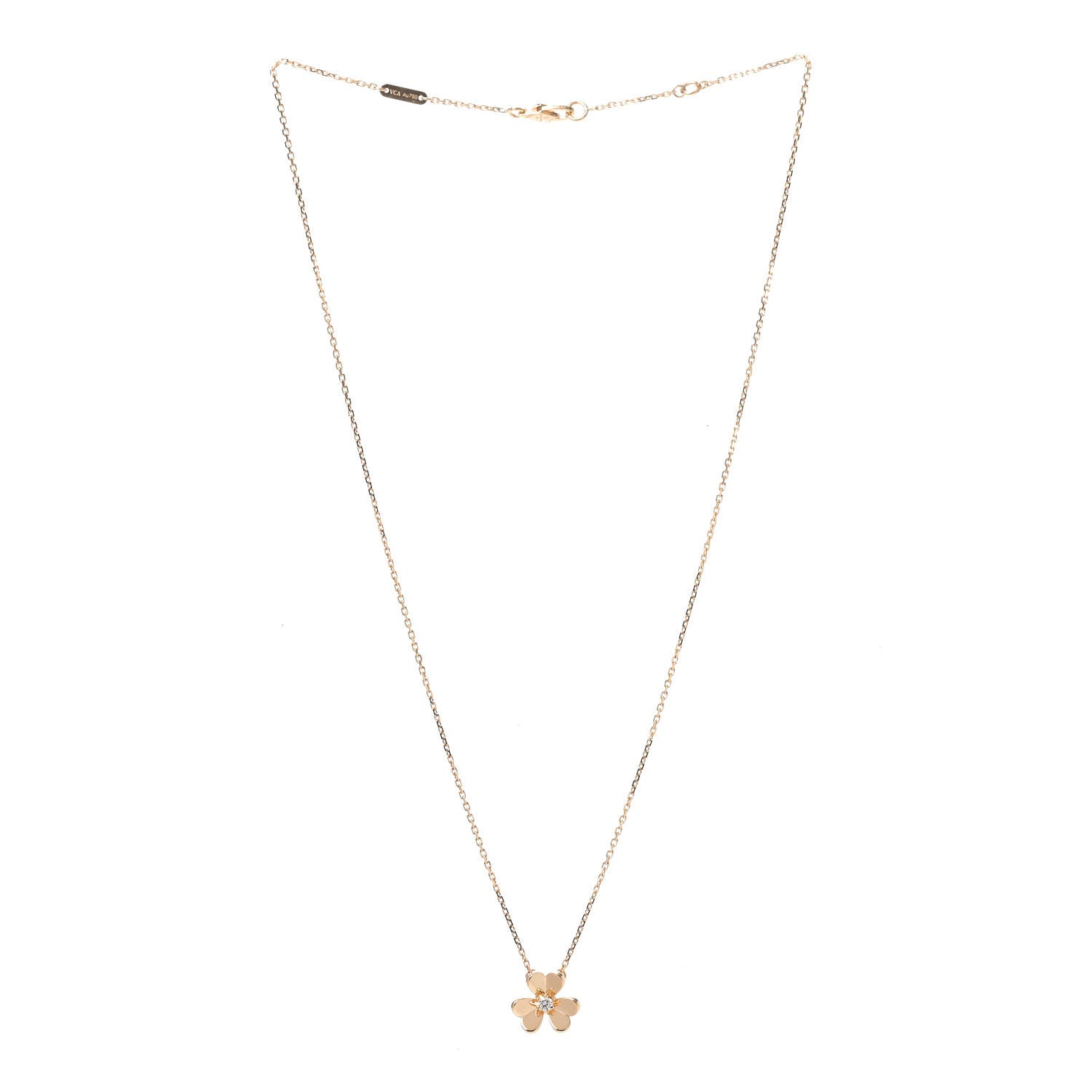 Van Cleef & Arpels 18K Yellow Gold Diamond Mini Frivole Pendant Necklace 3 of 6