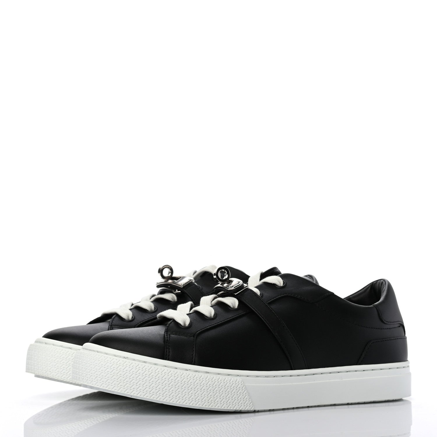 Hermes Calfskin Day Sneakers 37.5 Black 3 of 9