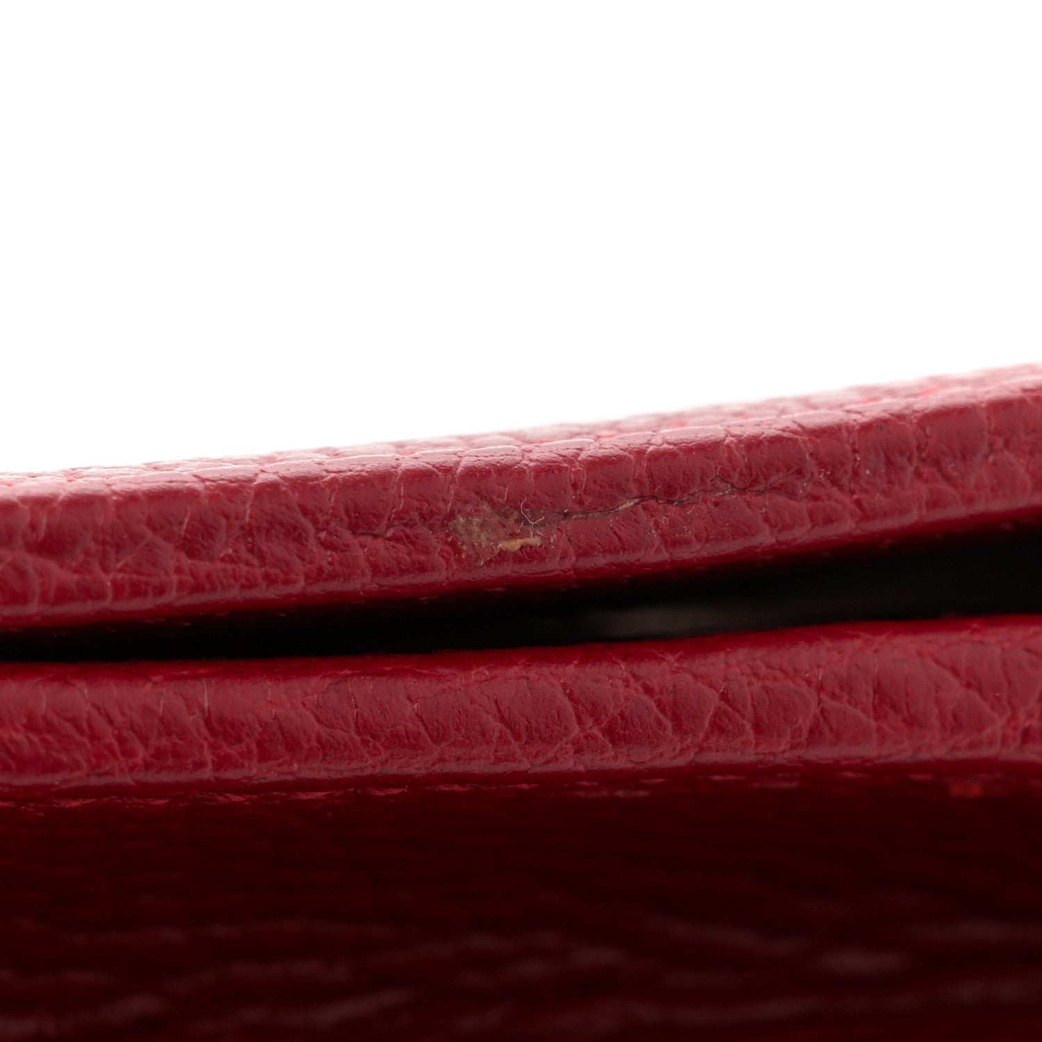 Gucci Dollar Calfskin Mini GG Marmont Chain Wallet Hibiscus Red 10 of 10