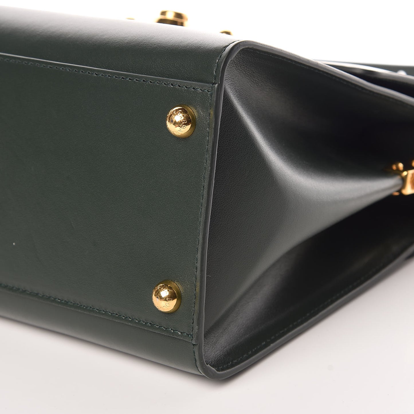 Calfskin Welcome Satchel Dark Green