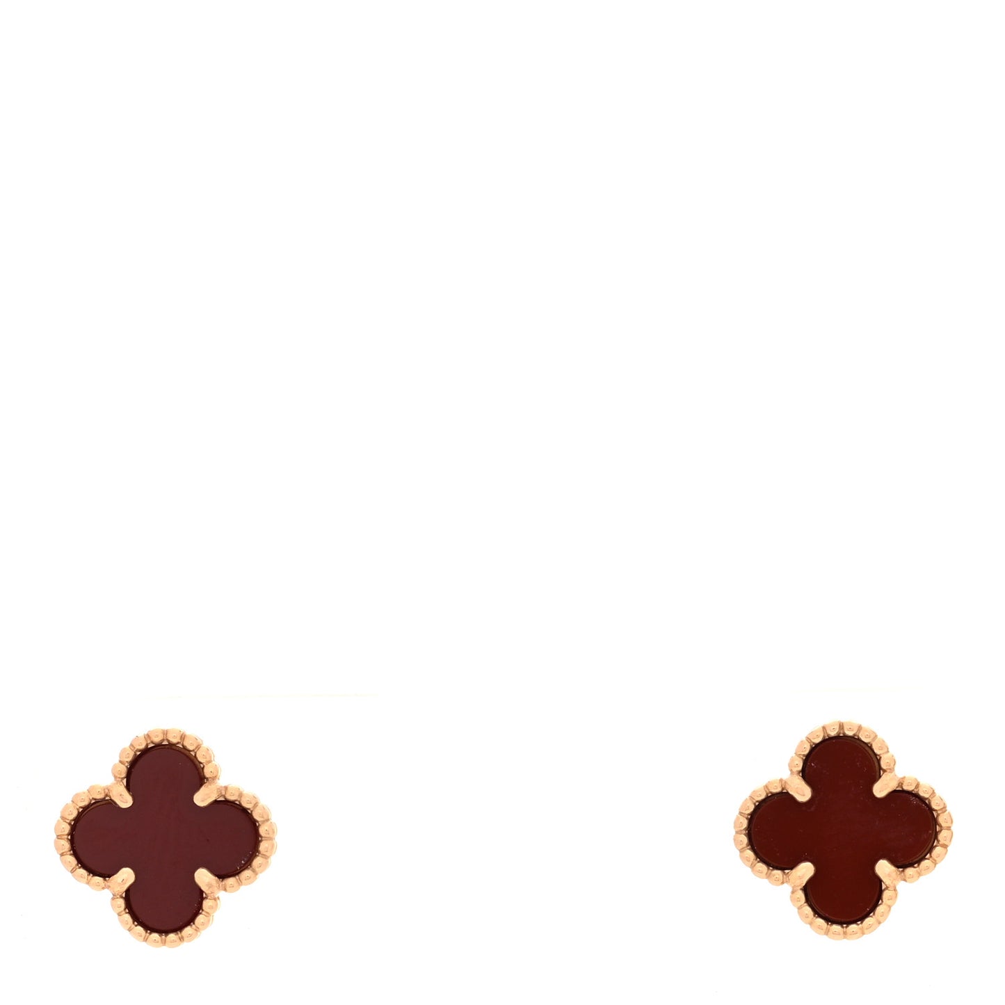 18K Rose Gold Carnelian Sweet Alhambra Earrings