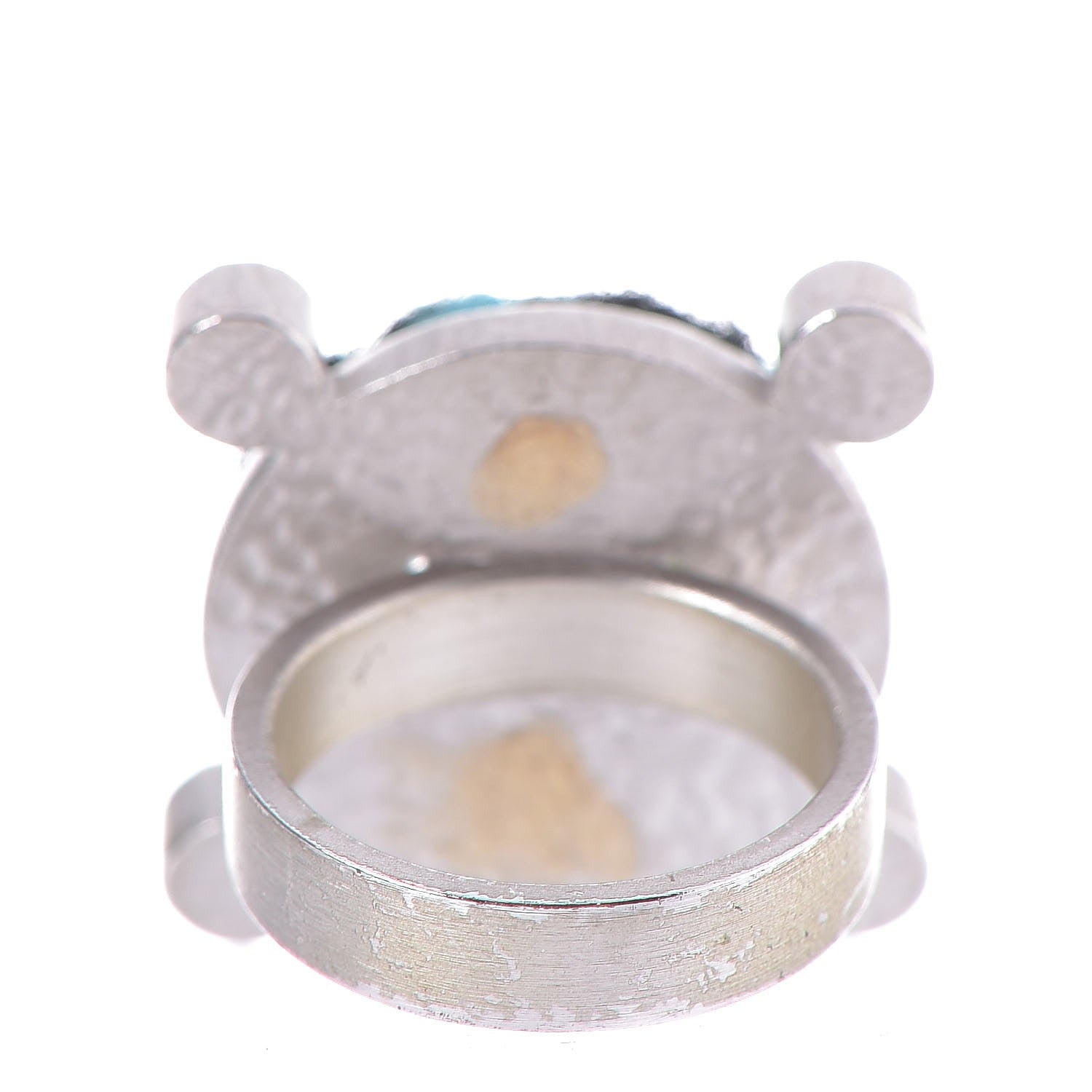Chanel Tweed Crystal CC Ring 6.75 Blue 4 of 5