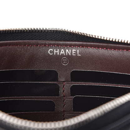 Chanel Lambskin Quilted Zip Pouch Black 6 of 8