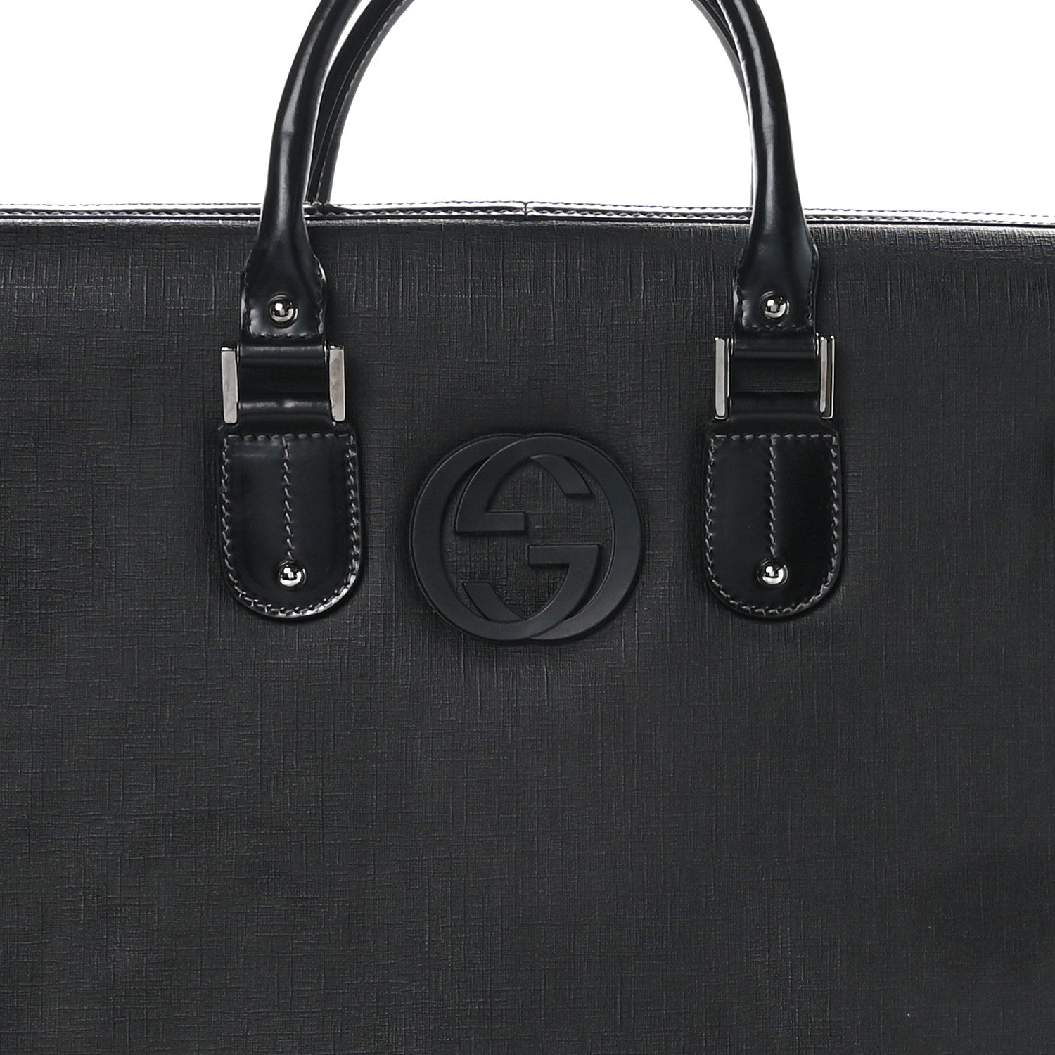 Gucci Coated Canvas Interlocking G Large Garment Hard Case Travel Bag Black 15 of 28