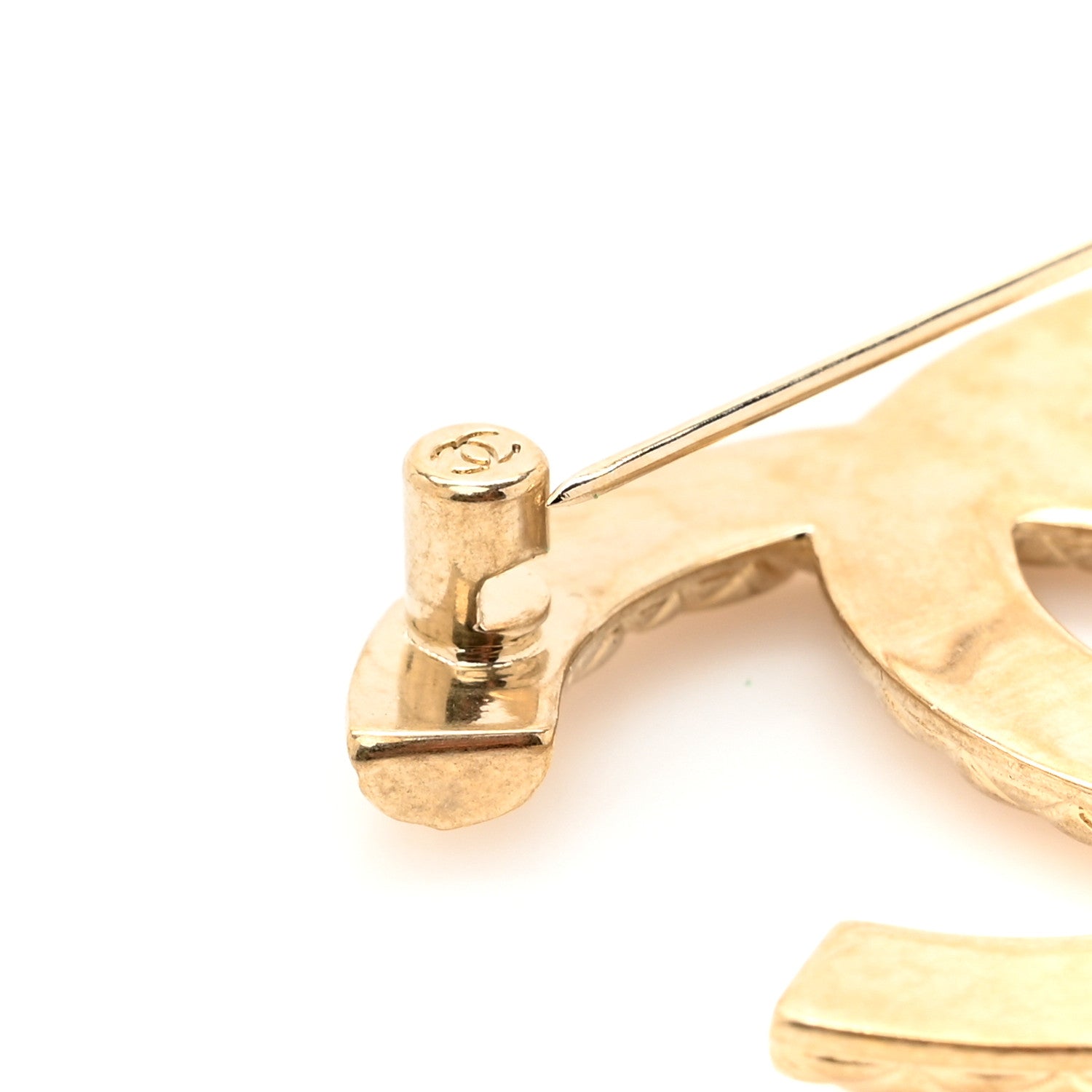Chanel Metal CC Diamond Quilted Brooch Light Gold 4 of 4