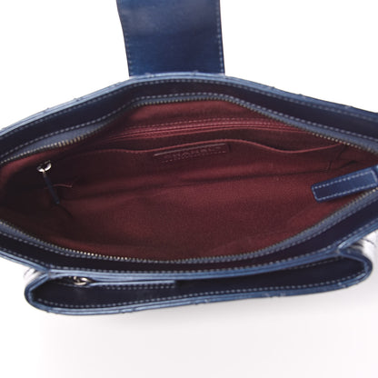 Chanel Glazed Calfskin Quilted Coco Pleats Clutch Navy 5 of 8