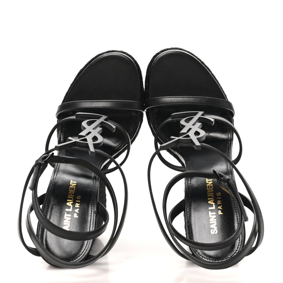 Calfskin Cassandra Espadrille 105mm Wedges 36 Black
